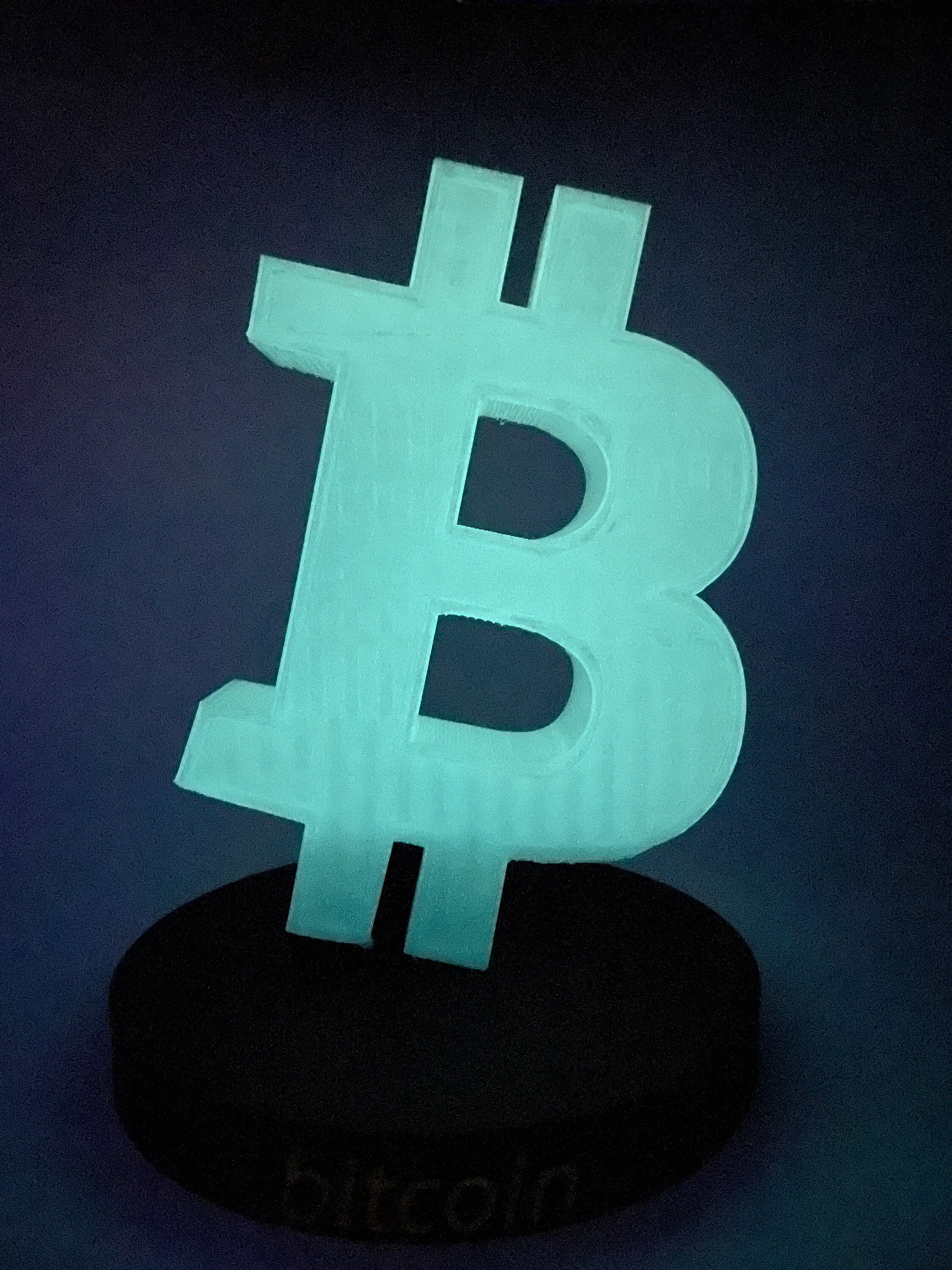3D Printing Bitcoin Logo With Base, Fluorescent - Etsy