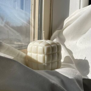 Handmade Cube puffy candle scent wild berry