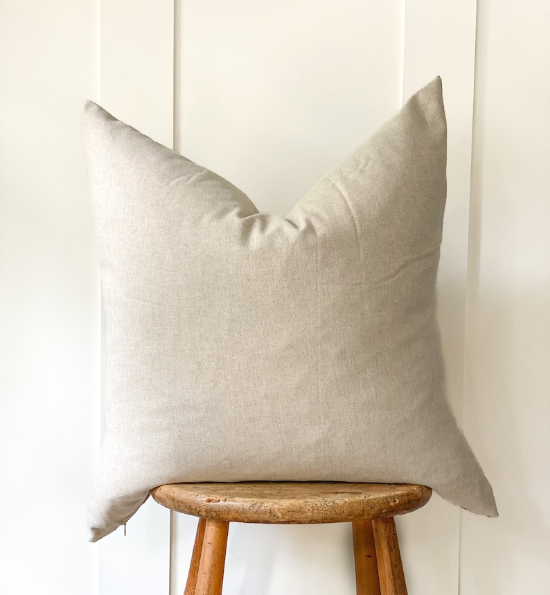 Lennon Pillow Cover, Brown Gingham 100 Percent Linen Throw Pillow, Brown and Natural Gingham