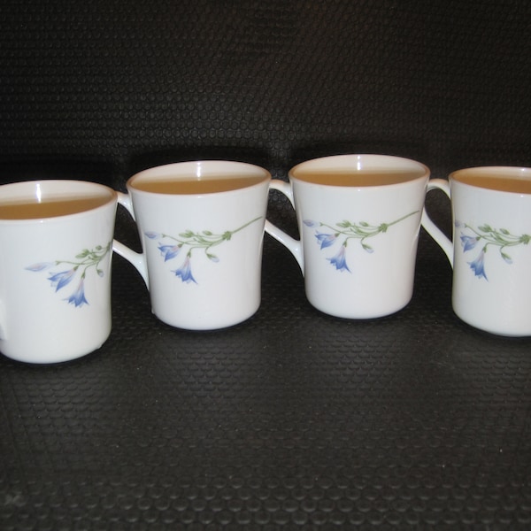4 Corning Ware Mug Cups Provincial Blue Slightly Used, USA