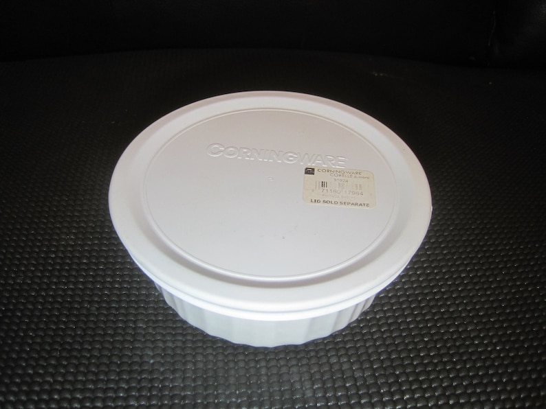 Corning Ware French White Stoneware 16 Oz Casserole Ramekin 5.5 With
