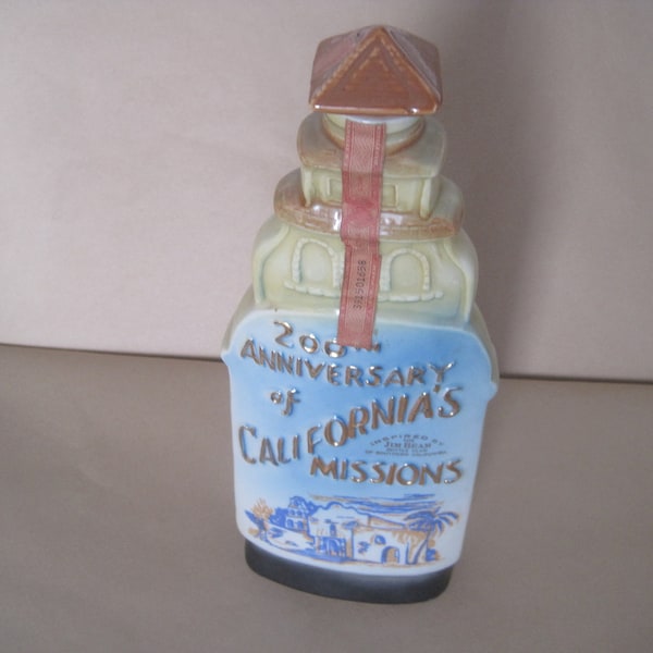 Vintage Jim Beam 200th Anniversary of California Missions Whiskey Decanter Empty