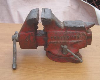 Vintage Craftsman 3-1/2" Swivel Bench Vise No. 506-51800 with anvil and pipe vise.  Made min USA.
