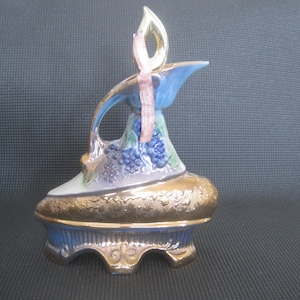 Jim Beam 1973 Harolds Club Reno Gold & Blue Whiskey Decanter Empty