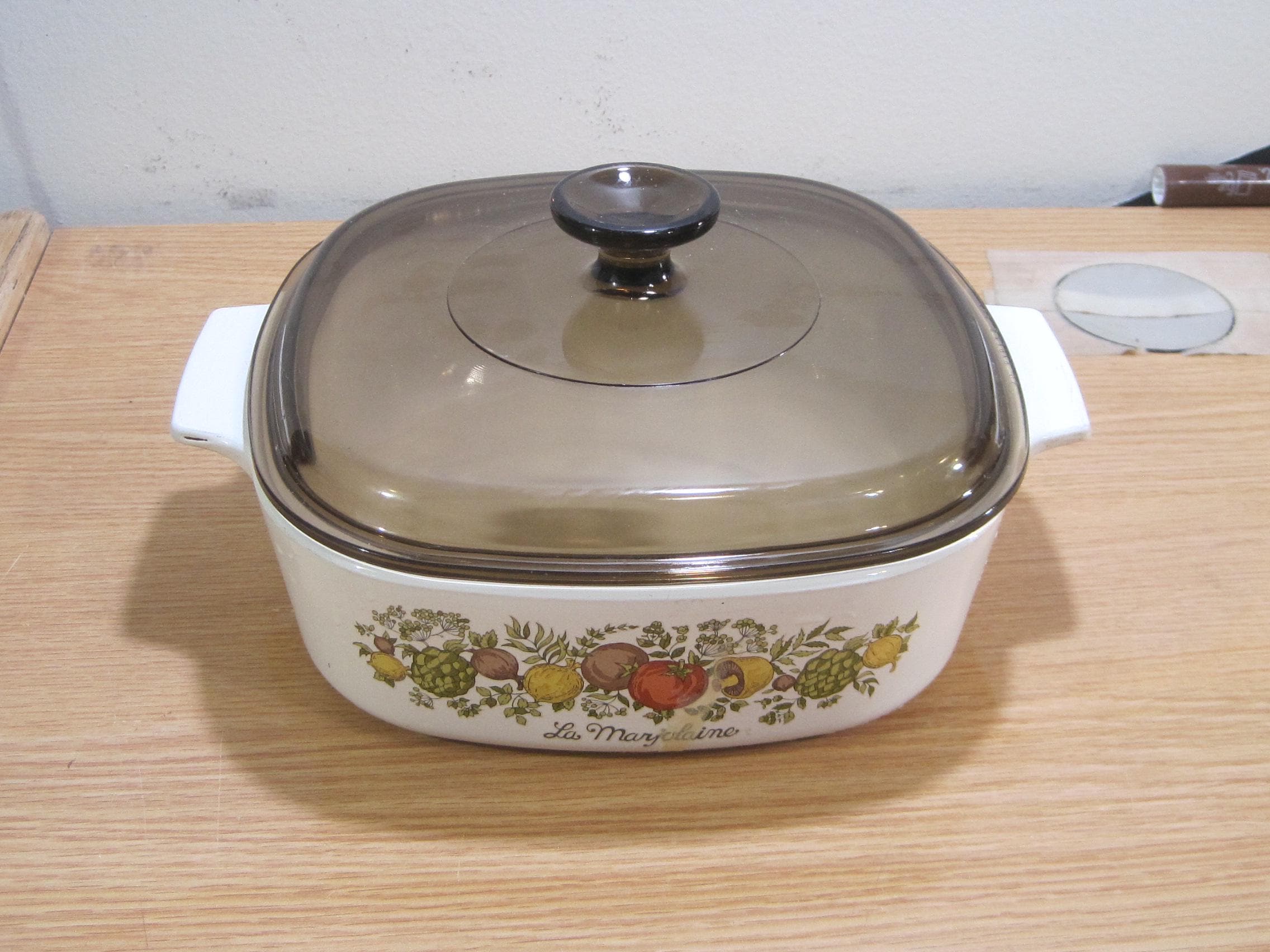 2 クォート。Spice Of Life Corning Ware キャセロール 蓋 アンバー
