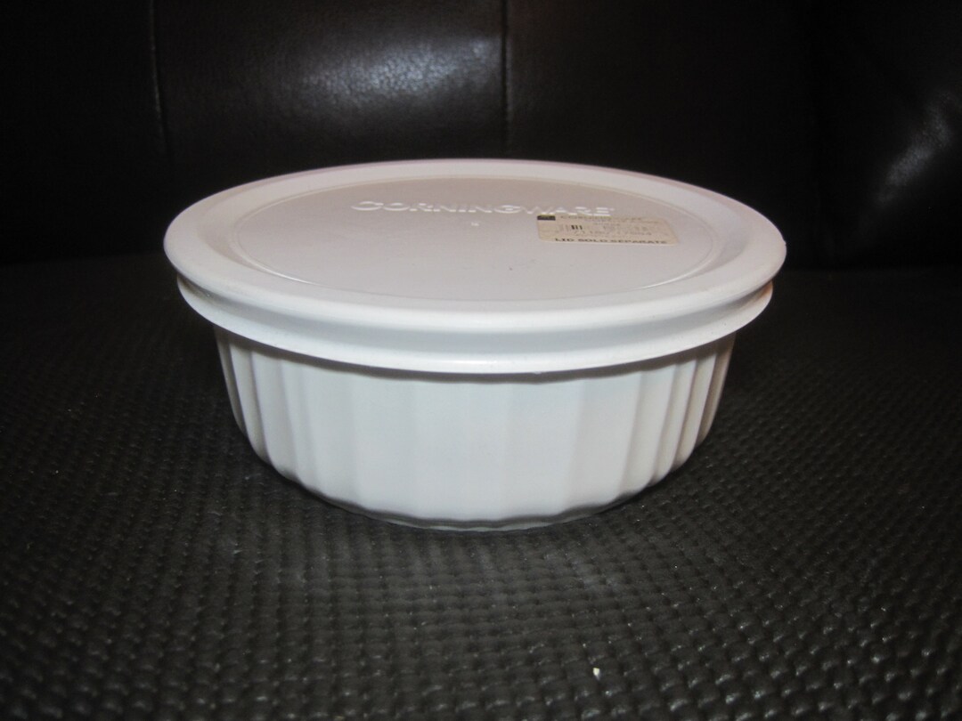 Corning Ware French White Stoneware 16 Oz Casserole Ramekin 5.5 With