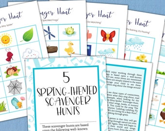 Spring Scavenger Hunt, Musical Games, Toddler Activities (Digital Download)