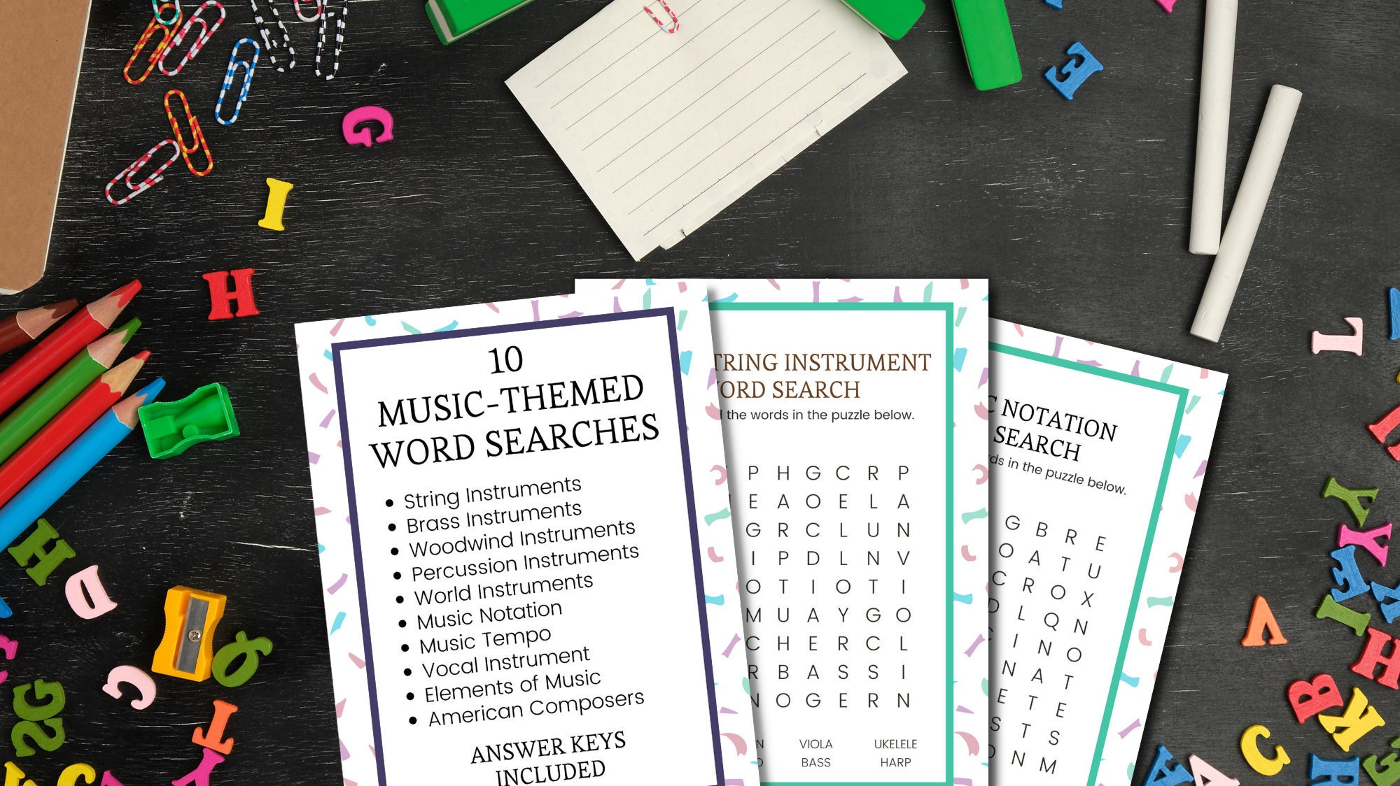 Printable Music Word Search, Instant Download Pdfs, Word Search Puzzles ...
