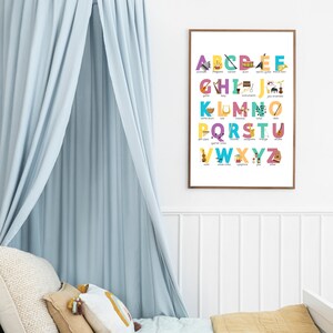 May include: A colourful alphabet poster featuring musical instruments. Each letter of the alphabet is paired with a musical instrument and its name. For example, A is for Accordion, B is for Bagpipes, C is for Clarinet, and so on.