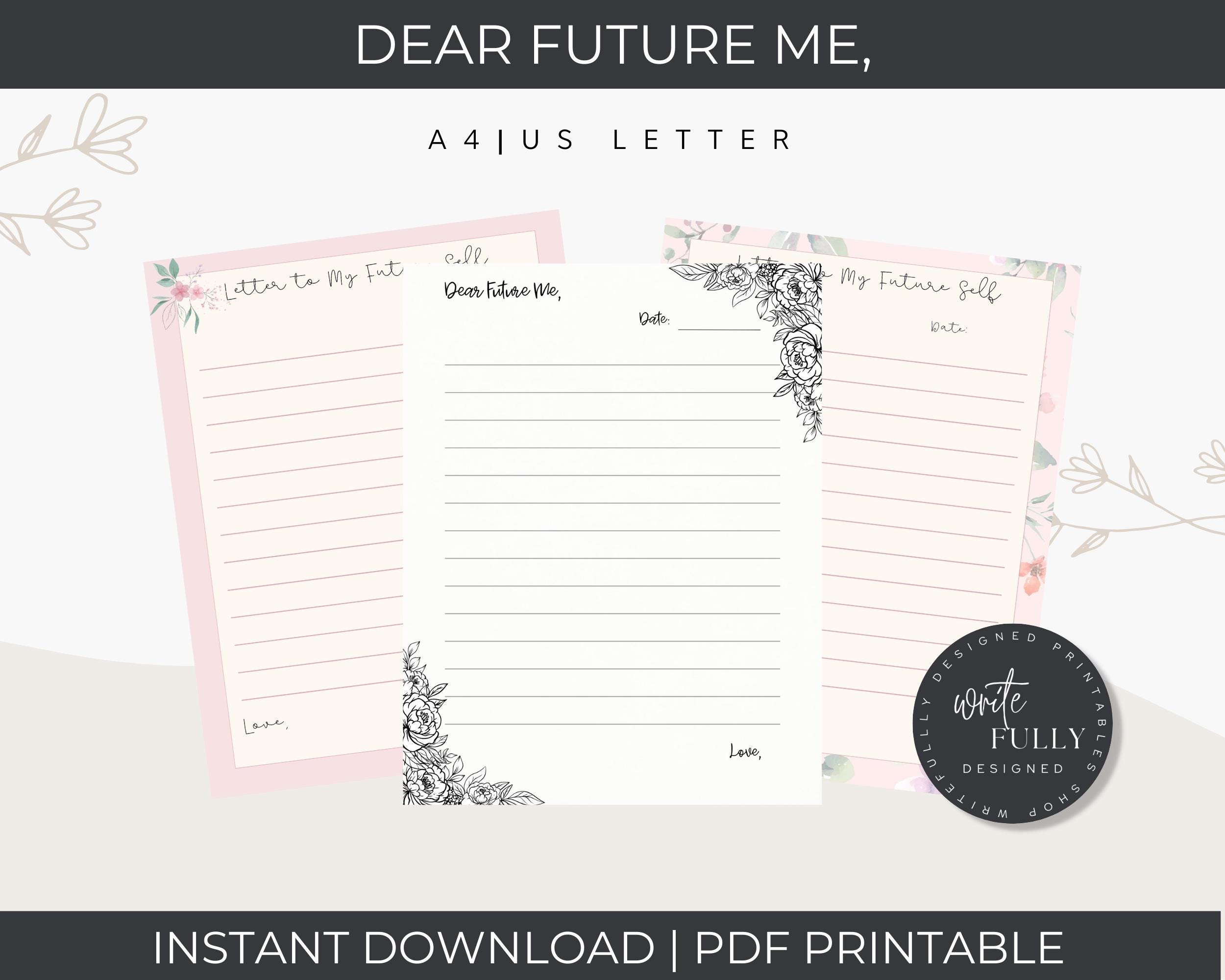 Letter to My Future Self, Dear Future Me, Goal Setting Letter Templates, Stationary Templates| Manifestation , Gratitude