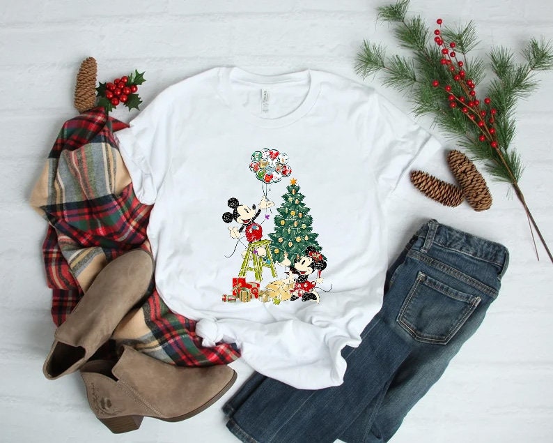 Discover Mickey and Minnie Christmas Shirt, Disney Christmas Shirt, Mickey Christmas Shirt, Disney Balloon Shirt, Disney Vacation Shirt, NA-281001