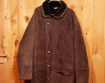 Vintage Orvis 100% Lambskin Wool Lined Shearling Long Jacket