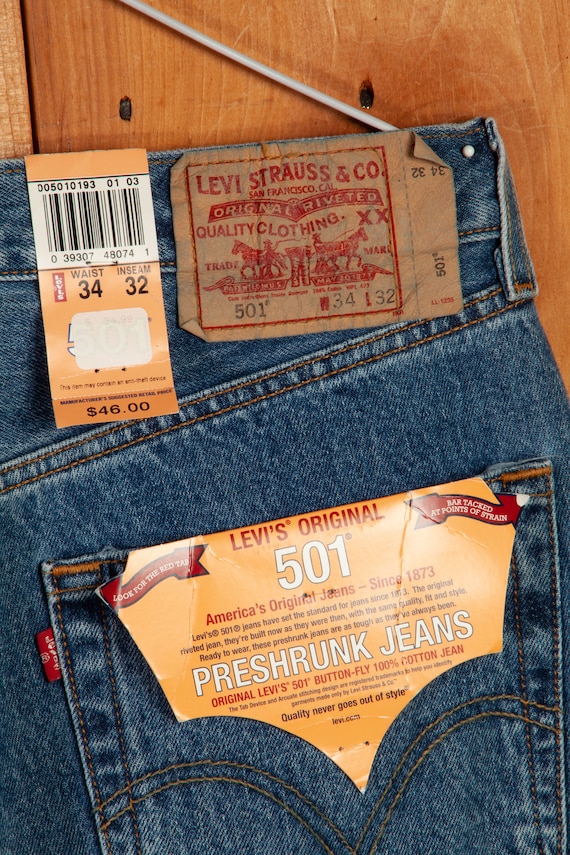 Vintage Levis 501 Jeans Deadstock (with original … - image 7