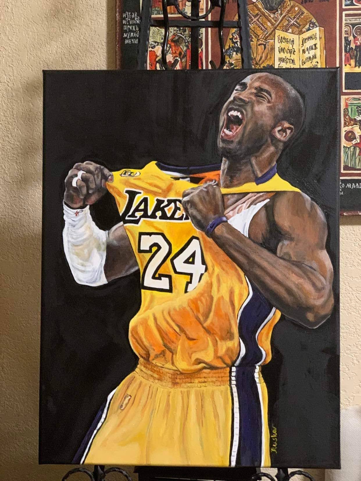 Kobe Bryant oil painting NBA Oil Basketball