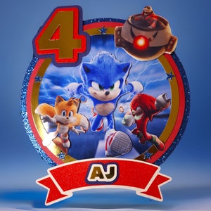 Birthday Sonic the Hedgehog Cake Topper PNG Sonic Cake Topper Sonic Party  Decorations Sonic Cupcake Topper Png 