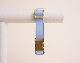 The Original Collar (Cloud Blue) - genuine leather dog/cat collar with quick release metal buckle