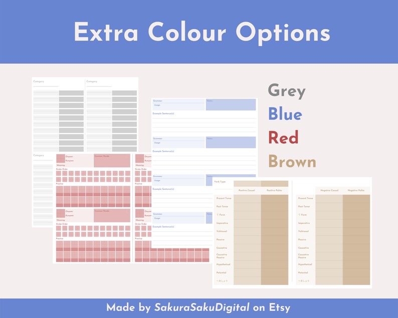 BUNDLE Printable Japanese Study Sheets Genkouyoushi - Etsy