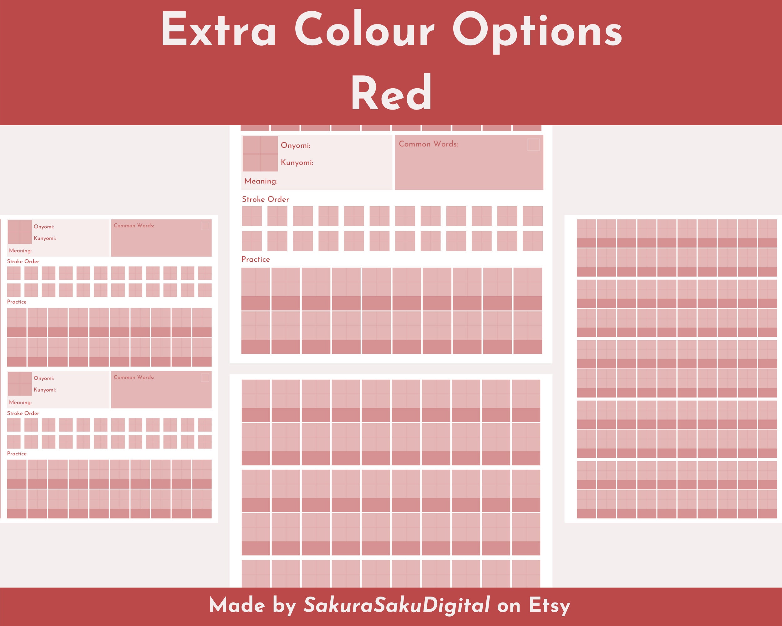 Printable Japanese Kanji Study Sheets | Print or Digital (goodnotes ...