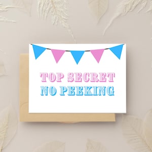 Gender reveal "TOP SECRET" design