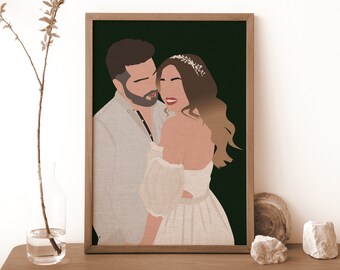 Faceless Portrait, Custom Portrait, No face Portrait, Custom Illustration, Custom Faceless Portrait, Couple Portrait, Mothers Day Gift