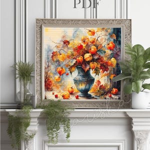 クロスステッチパターン 秋の花束 PDF 野の花 フルカバー 秋の花束 PDF インスタントダウンロード PDF Point de croix