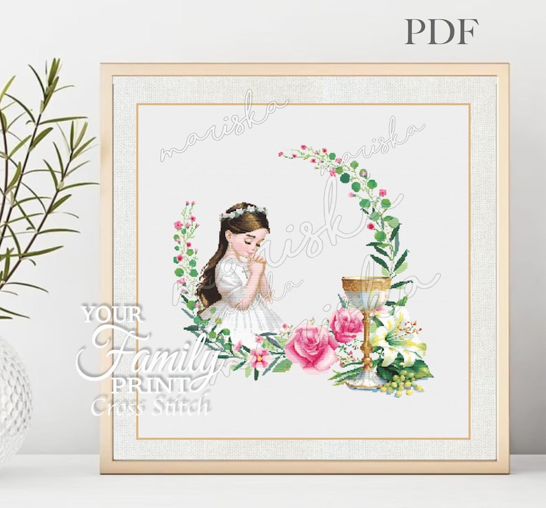 First Holy Communion, Cross Stitch Pattern, Modern Cross Stitch Pattern ...