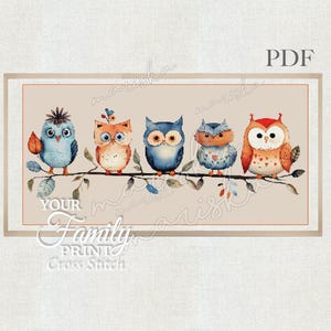 Patrón de punto de cruz Búhos lindos PDF Patrón de punto de cruz PDF Pájaros Dibujos animados Animales Descarga instantánea Punto de cruz PDF Búhos bebé PDFl punto de cruz