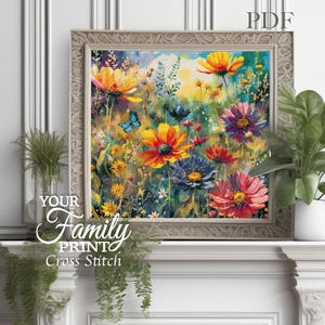 Cross Stitch Pattern Valley of Flowers  Mixed PDF Full Coverage Flowers Stitch Pattern PDF Instant Download Cross Stitch PDF stitch cross