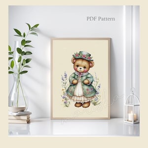 Cross Stitch Pattern PDF Sweetest Things Cross Stitch Instant Download  Cross Stitch Baby Bear  Cross Stitch adorable Cross Stitch Girl gift
