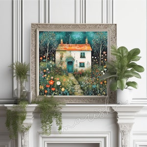 Cross Stitch Pattern Summer Cottage PDF Christmas Full Coverage Flowers  Stitch Pattern PDF Instant Download Cross Stitch PDF Cross Stitch