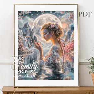 Dew Drop Lady Cross Stitch Pattern: Romantic Fantasy Art (PDF)