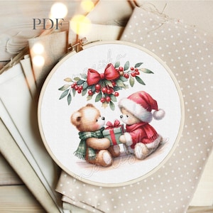 Adorable Christmas Present Cross Stitch Pattern: Full Coverage PDF (Instant Download)