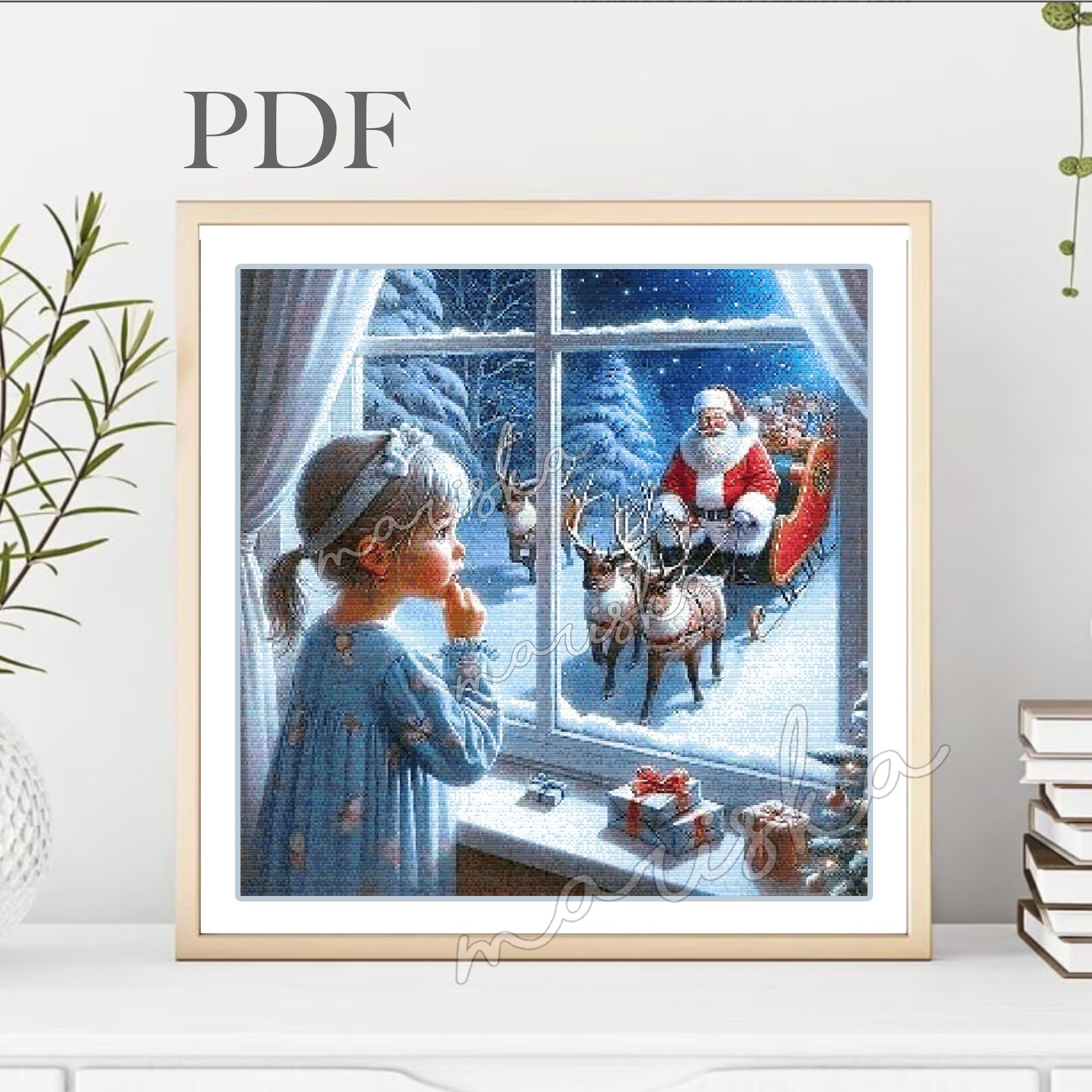 Magic Night Cross Stitch Pattern: Christmas Full Coverage PDF (pattern ...