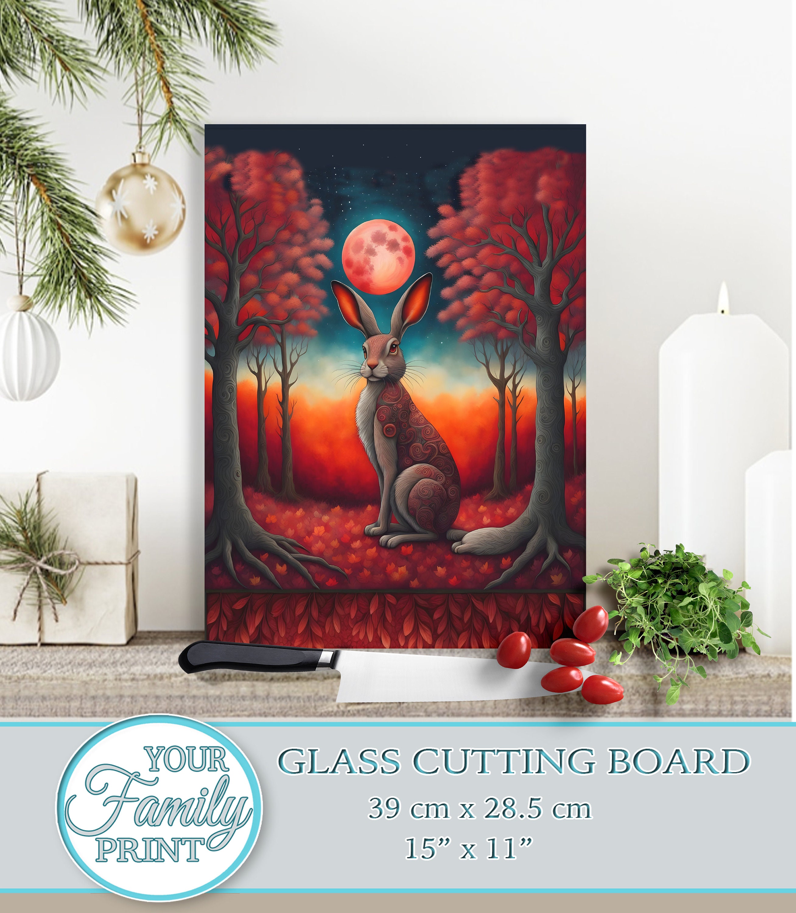 Glass chopping board, chopping block, glass cutting board, housewarming gift, new home, kitchen decor, worktop saver