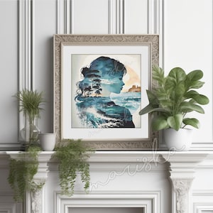 Melody of Sea Cross Stitch Pattern: Woman & Ocean (PDF Download)