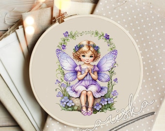 Cross Stitch Pattern PDF Fairytale Cross Stitch Instant Download Love Cross Stitch Heart Cross Stitch adorable Cross Stitch, Fairy gift