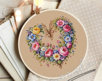 Cross Stitch Pattern PDF Mother's Day Hearth Cross Stitch Instant Download Love Cross Stitch Heart Cross Stitch Cross Stitch gift for her