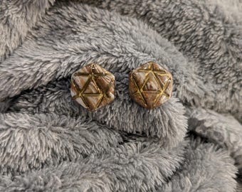 Boho-Chic Gilded Geometric Stud Earrings