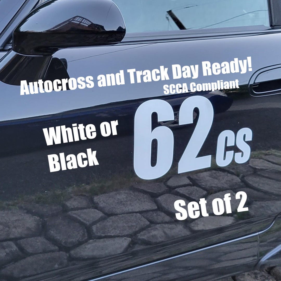 Magnetic Racing Number 2x - White or Black - Etsy