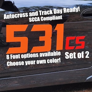 Custom Color Magnetic Racing Numbers 2x (+Class Letters) 8-10&quot;