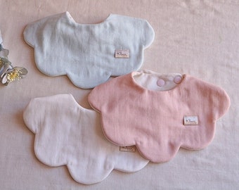 Scalloped Bib, New Baby Gift, Dribble Bibs for Toddlers, Pastel colours bib, Burping Bib, Collar Bib Baby, 1st Birthday Gift