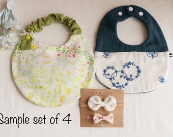 Sample Set, New Baby Gift, Dribble Bibs for Toddlers, Pastel colours bib, Burping Bib, Collar Bib Baby, 1st Birthday Gift