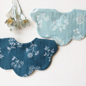 Jeans Coloured Bib, Scalloped Bib