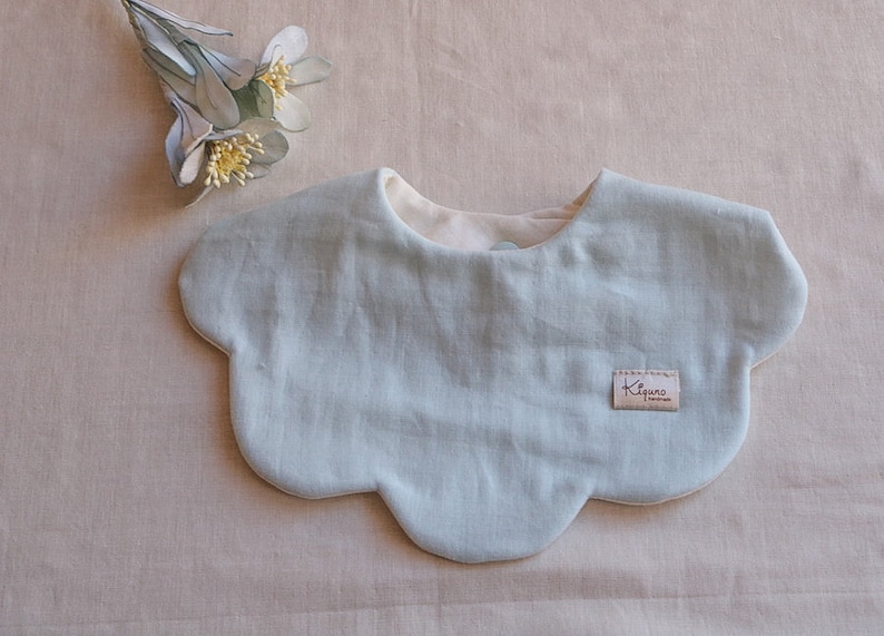 Scalloped Bib, New Baby Gift, Dribble Bibs for Toddlers, Pastel colours bib, Burping Bib, Collar Bib Baby, 1st Birthday Gift Light Blue