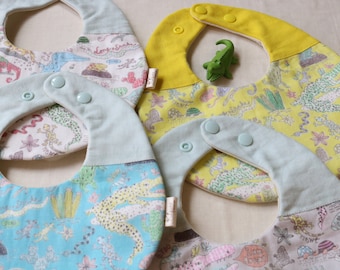 Funky Dinosaur bib,New Baby Gift, Dribble Bibs for Toddlers, Drool Bib, Burping Bib, 1st Birthday Gift