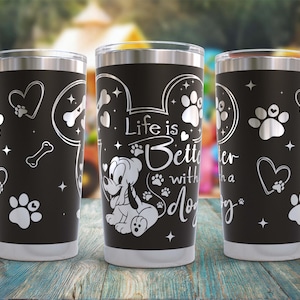 20z Dogs Tumbler Wrap - Cartoon 20oz Tumbler Wrap - Cartoon Mouse Tumbler - 20z Tumbler Wrap SVG Natychmiastowe pobranie