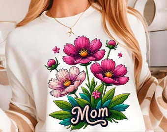 Camiseta para o Dia das Mães em PNG | Lindo design floral | Presente para demonstrar apreço pela mãe | Estampa floral para todas as mães | Camiseta com estampa floral para o Dia das Mães