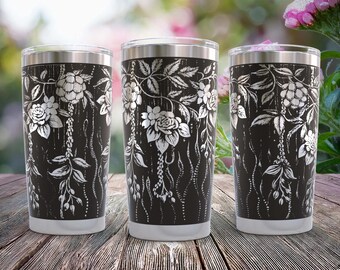 Wildflower bloementuimelaar gegraveerde wrap SVG (digitaal bestand)