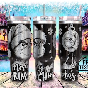 Grinchmas 40oz Tumbler Wrap: Christmas Cartoon SVG (Digital File)
