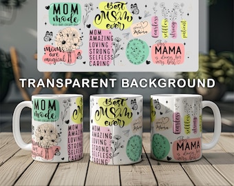 Mama Mug Wrap Design: Mother's Day Sublimation PNG (Digital Download)
